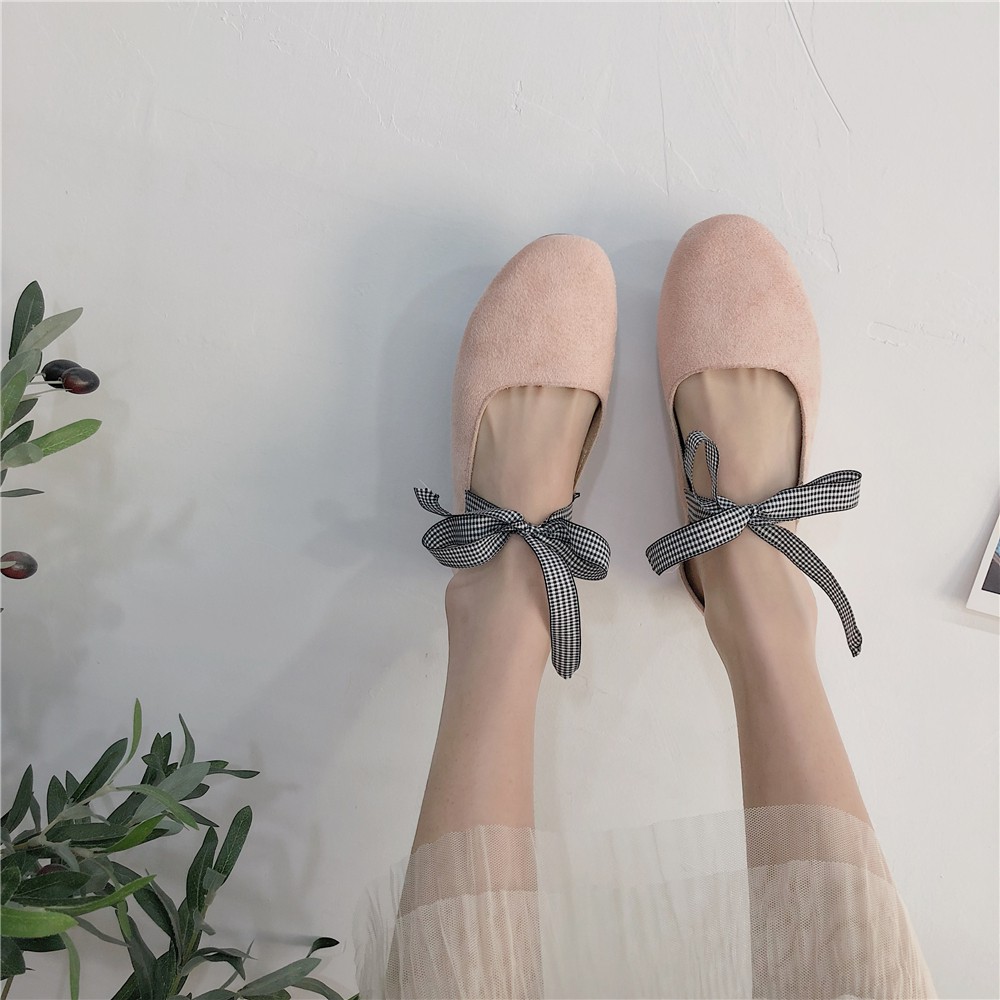 Giày Bệt Búp Bê Nữ Thắt Nơ caro Duyên Dáng | BigBuy360 - bigbuy360.vn