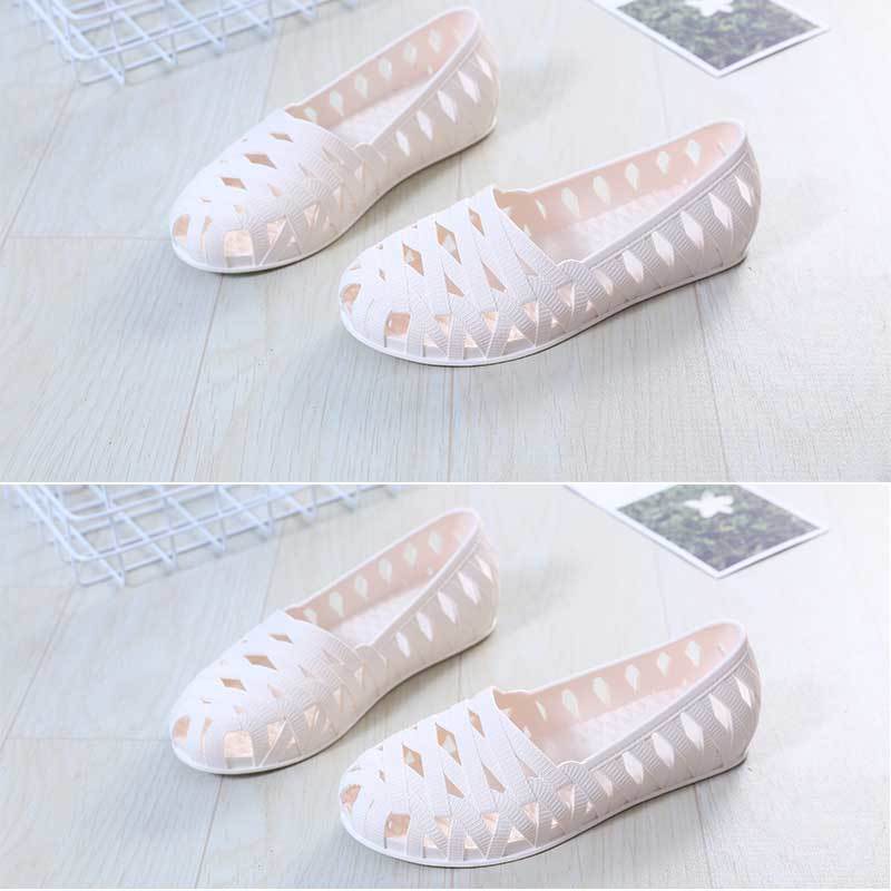 Giày lười nữ thời trang nhựa dẻo đế cao su chống trơn trượt đi mưa đi biển, siêu nhẹ bền phong cách thời trang