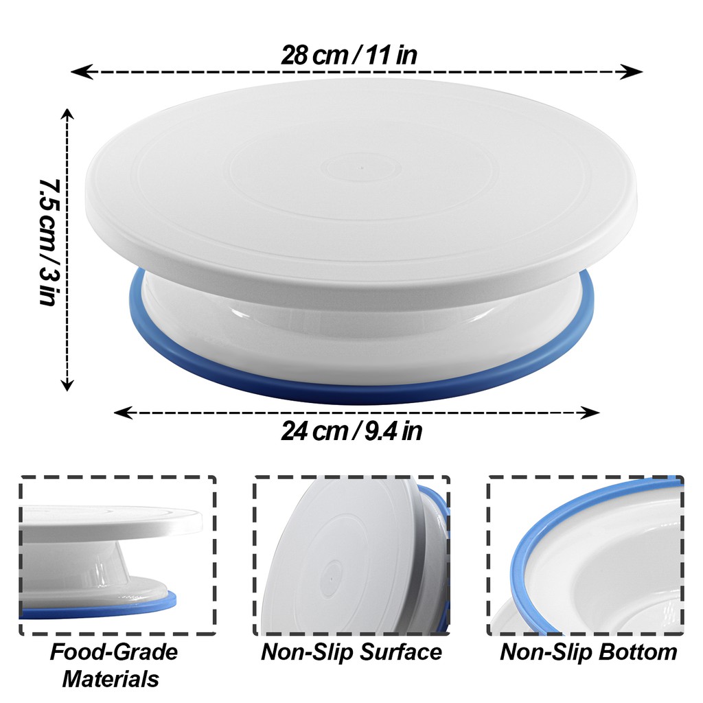 Bàn Nhựa Xoay ANAEAT Chống Trượt Dùng Trang Trí Bánh Kem Tròn DIY