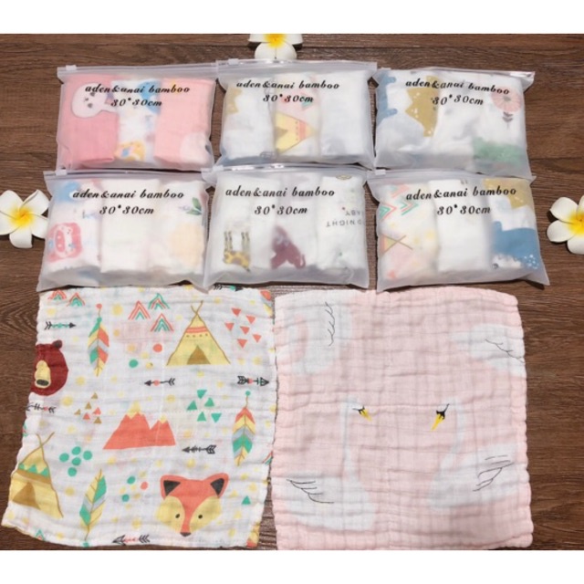 Set 3 Khăn Sữa Sợi Tre Siêu Mềm Muslin Tree (Set 3 Khăn Xô Sợi Tre Muslin Tree) PUPU KIDS SHOP