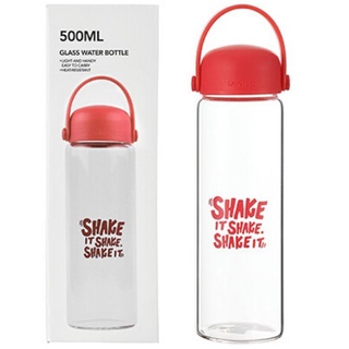 Bình nước thủy tinh Shake It Miniso, dung tích 500ml