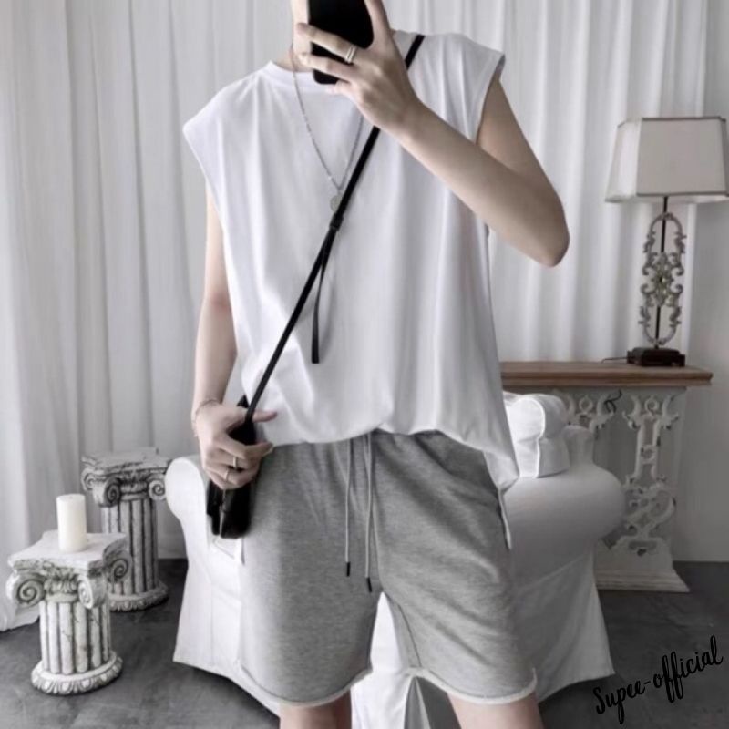 Áo Thun Ba Lỗ Sát Nách NAM NỮ Unisex SUPEE Form Rộng Trơn Hàn Quốc HT01