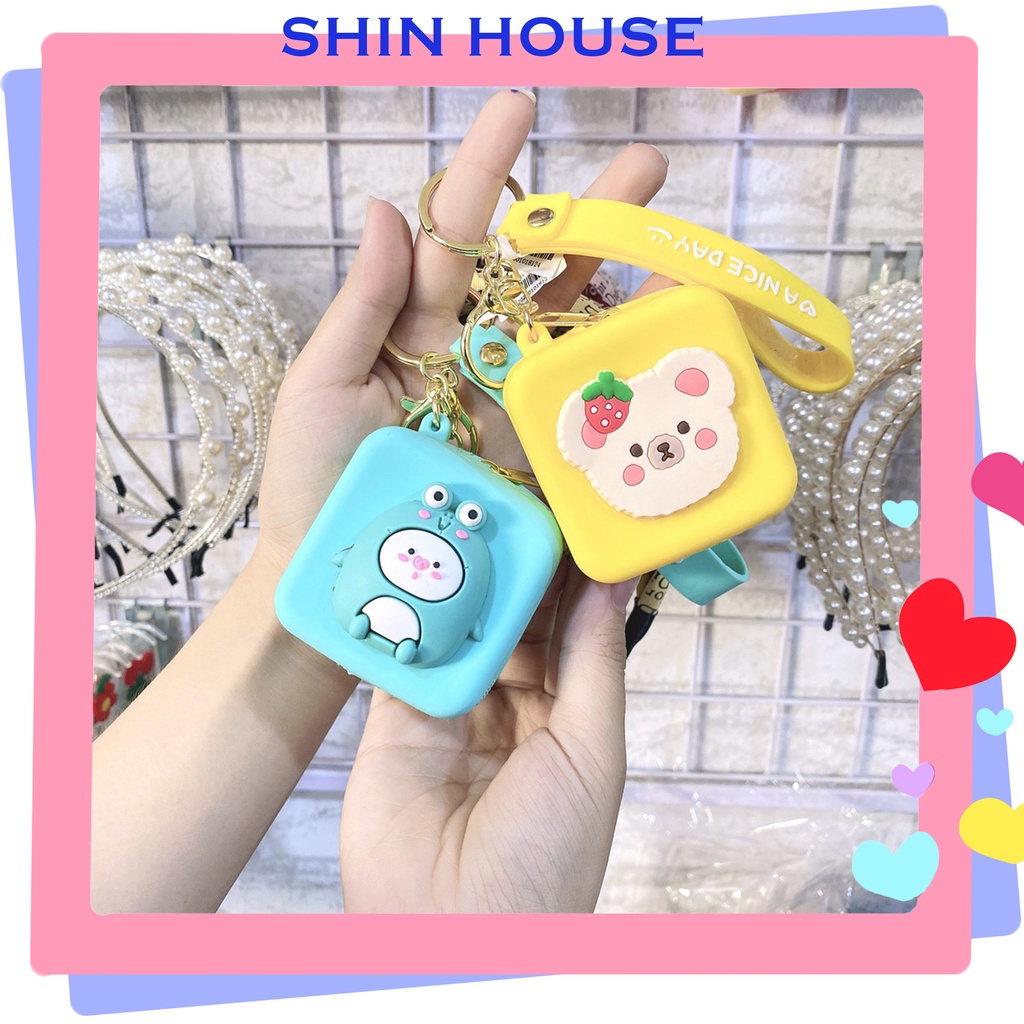 Móc Khóa Túi Đựng Tiền Silicon Hình Thú Dễ Thương