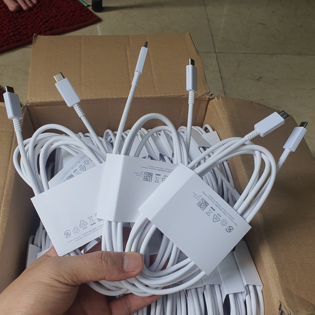 Cáp 5A Dài 1.8m Chính Hãng Samsung, Dùng Cho Củ 45W, 65W, Chip Đời Mới Sạc Siêu Nhanh