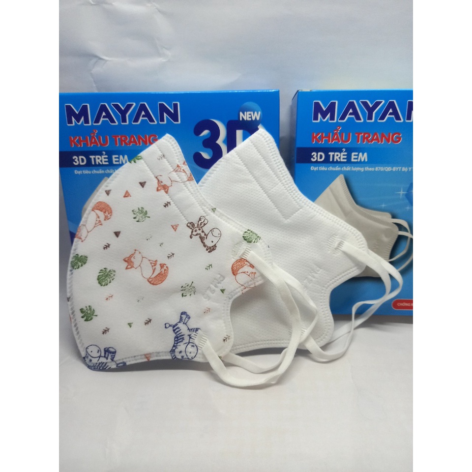 Khẩu trang 3D MAYAN Mask lọc bụi mịn PM2.5 4 lớp người lớn, trẻ em- Hộp 10 cái