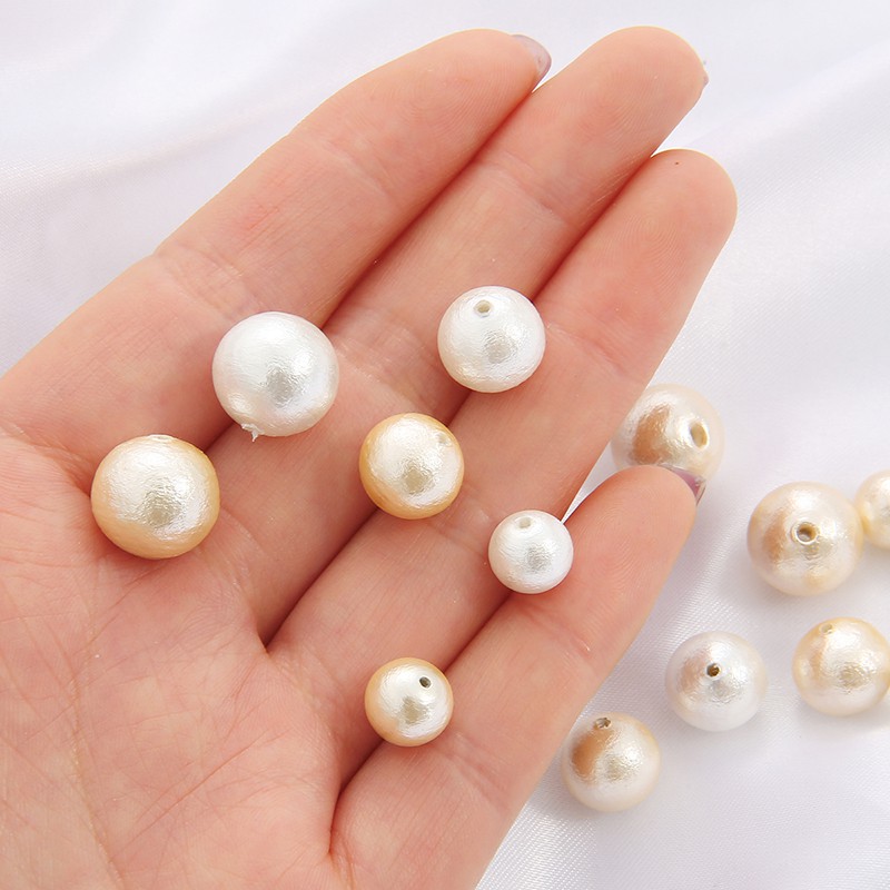 1pc Snow White Jewelry Cotton Beads Plum / White Color Study Pearl