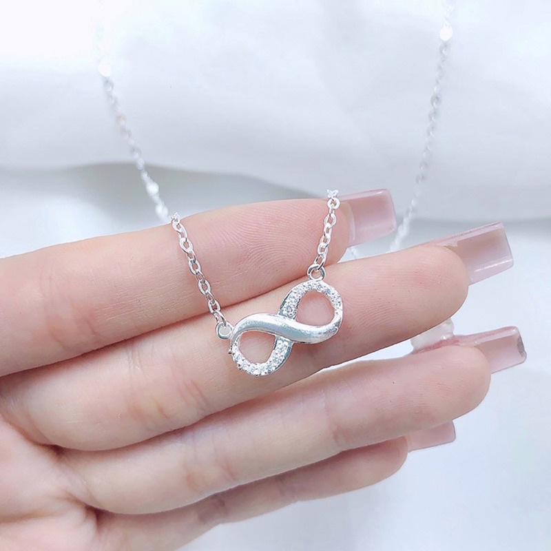 Dây Chuyền Bạc Ta CaoBac Silver Vô Cực Đá Thiết Kế Tinh Xảo Thanh Lịch Dành Cho Nữ