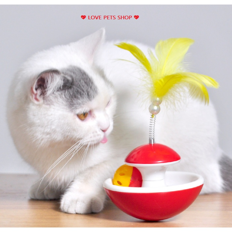 ĐỒ CHƠI MÈO LẬT ĐẬT GẮN LÒ SO LÔNG VŨ - LOVE PETS SHOP