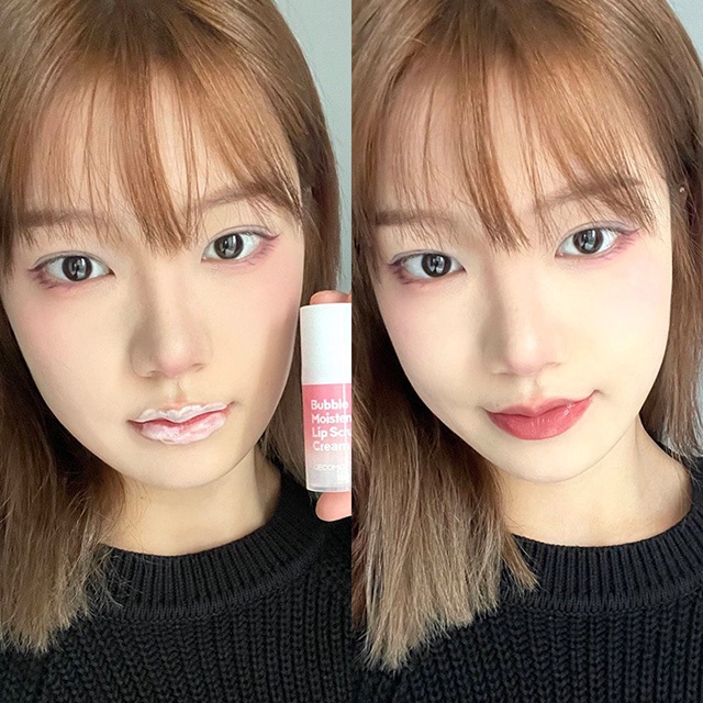 Tẩy Da Chết Làm Hồng Môi Sủi Bọt Gecomo Bubble Moisten Lip Scrub Cream Sena Beauty