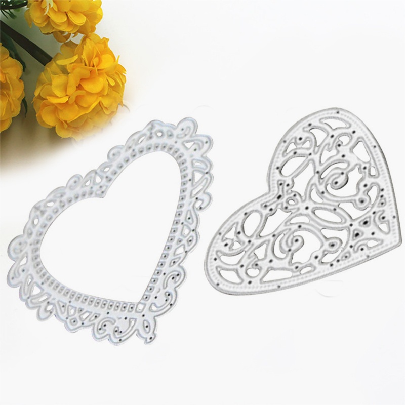 Khuôn Cắt Giấy Làm Từ Kim Loại Hình Trái Tim Trang Trí Scrapbook
