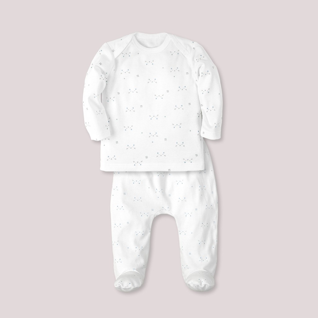 Bộ Sơ Sinh Cổ Chồm  MIOMIO, Họa Tiết: Thỏ, Sọc, Mèo. Dành Cho Bé Gái Bé Trai , Interlock Cotton