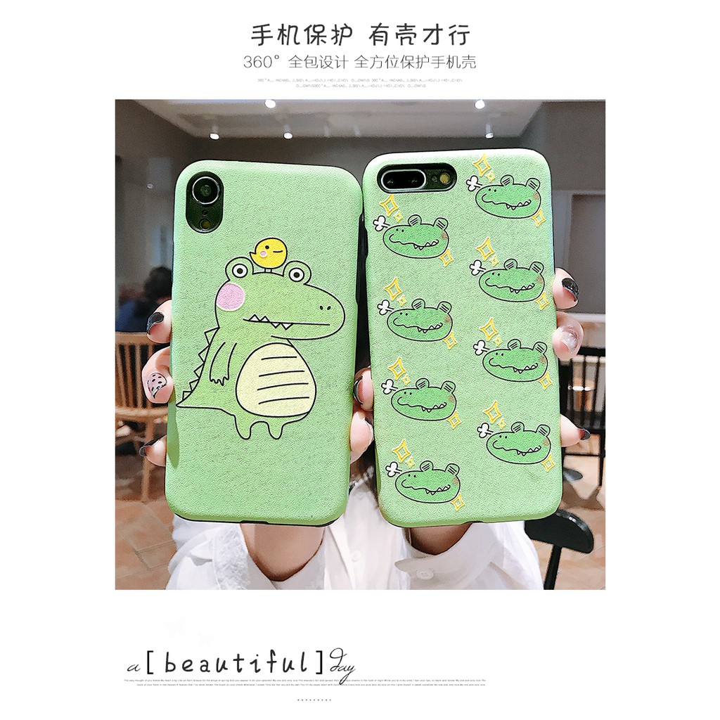 Ốp lưng họa tiết da cá sấu đáng yêu dành cho điện thoại iPhone