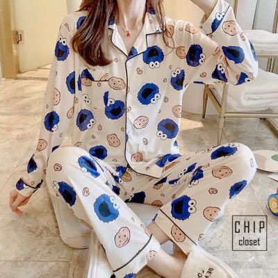 Bộ Ngủ Pijama Tay Dài Quần Dài - Bộ Mặc Nhà Chất Kate Thái Siêu Xinh - KT003