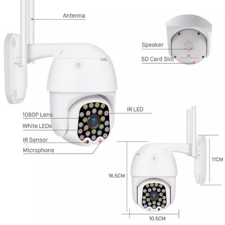 Camera wifi ngoài trời PTZ Yoosee X3000 , 23 led siêu sáng , đàm thoại 2 chiều , chống nước IP66, cảnh báo chuyển động