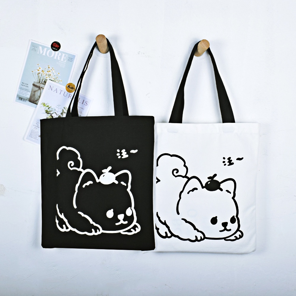 Túi Xách Vải Canvas Cỡ Lớn In Họa Tiết Hoạt Hình Phong Cách Hàn Quốc 2022