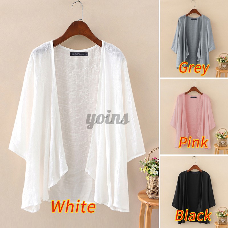 |YOINS|ZANZEA Women Baggy Summer Half Sleeve Sheer Beach Casual Cardigans | BigBuy360 - bigbuy360.vn
