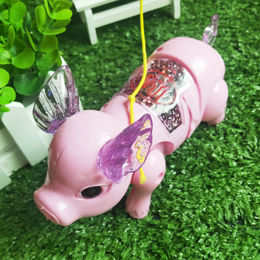 Đồ chơi thú cưng lợn hồng heo hồng có đèn và nhạc cực dễ thương hàng đẹp