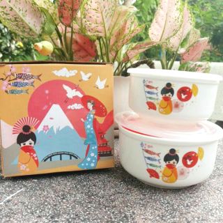 🌸🌸Bộ thố sứ 2 cái nắp hút chân không