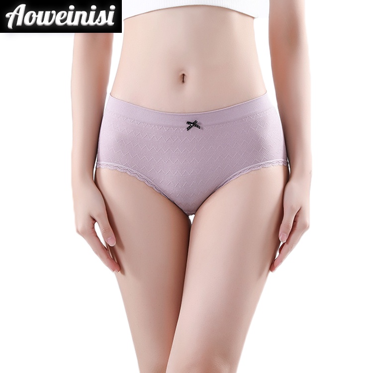 Quần lót AOWEINISI lưng cao vừa kháng khuẩn thiết kế co giãn thoải mái thời trang dành cho nữ