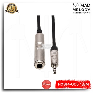 Hosa Pro Headphone Adaptor Cable HXSM-005 (1.5m) (REAN 1/4in TRS - 3.5mm TRS) [Dây cáp nối dài tai nghe, NEW chính hãng]