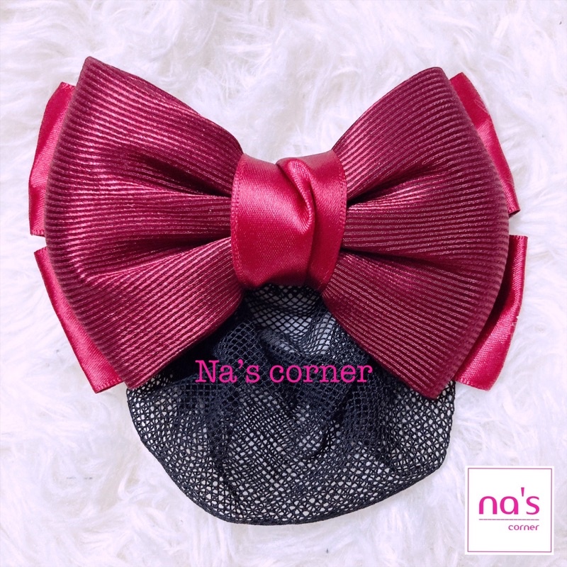 Kẹp lưới bới tóc búi tóc hoạ tiết cao cấp (5)