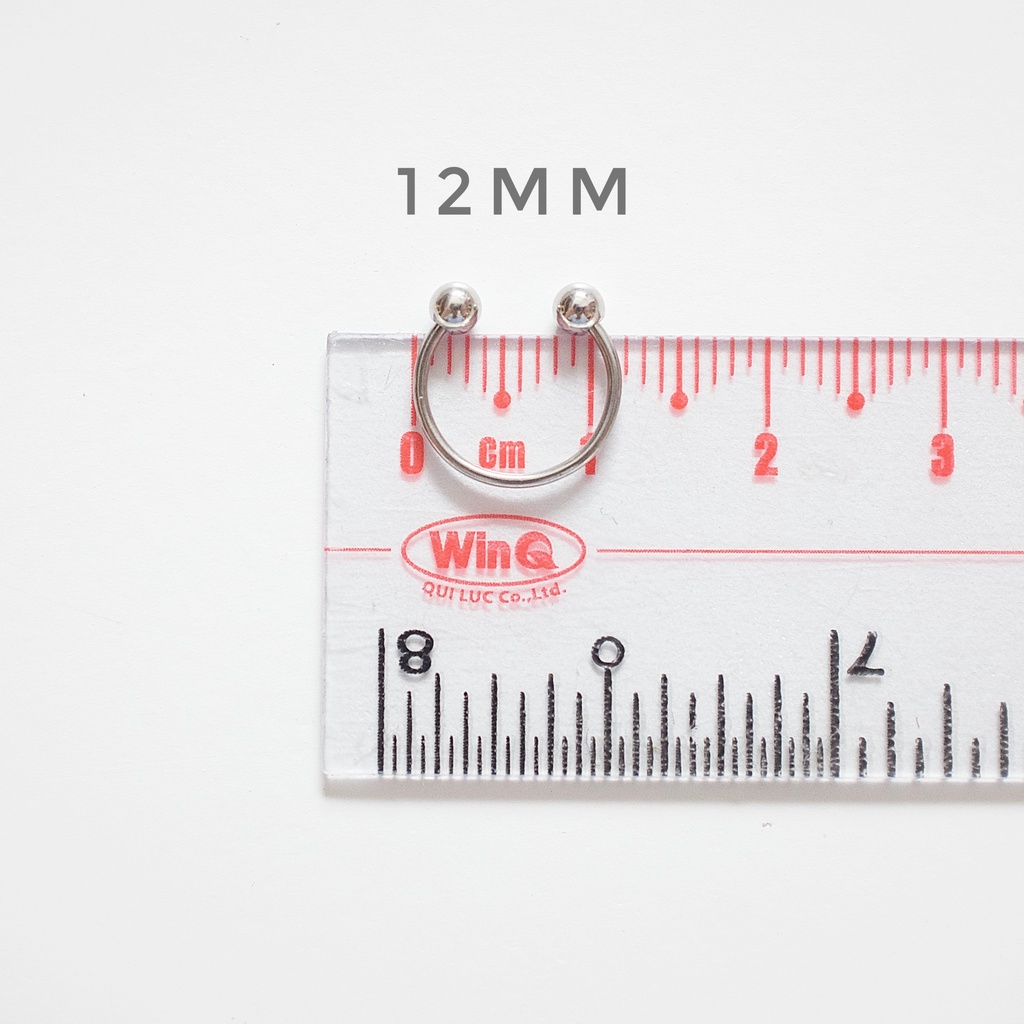 [1 Chiếc] Khuyên Tai Titan CHỮ U Thân 0.8mm Siêu Mỏng Unisex Màu Bạc Không Gỉ Sét Không Ngứa Bông Tai Julies Box 66