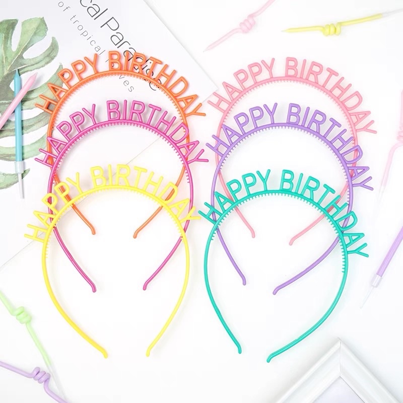Cài,bờm chữ Happy Birthday nhựa