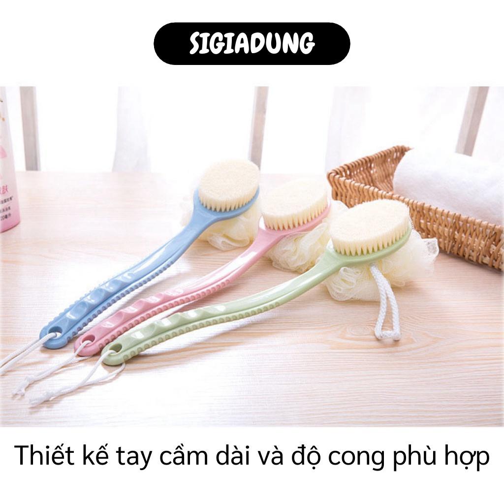 [SGD] Cây Bông Tắm - Bàn Chải Chà Lưng Kèm Bông Tắm Cán Dài Có Độ Cong Phù Hợp 4654