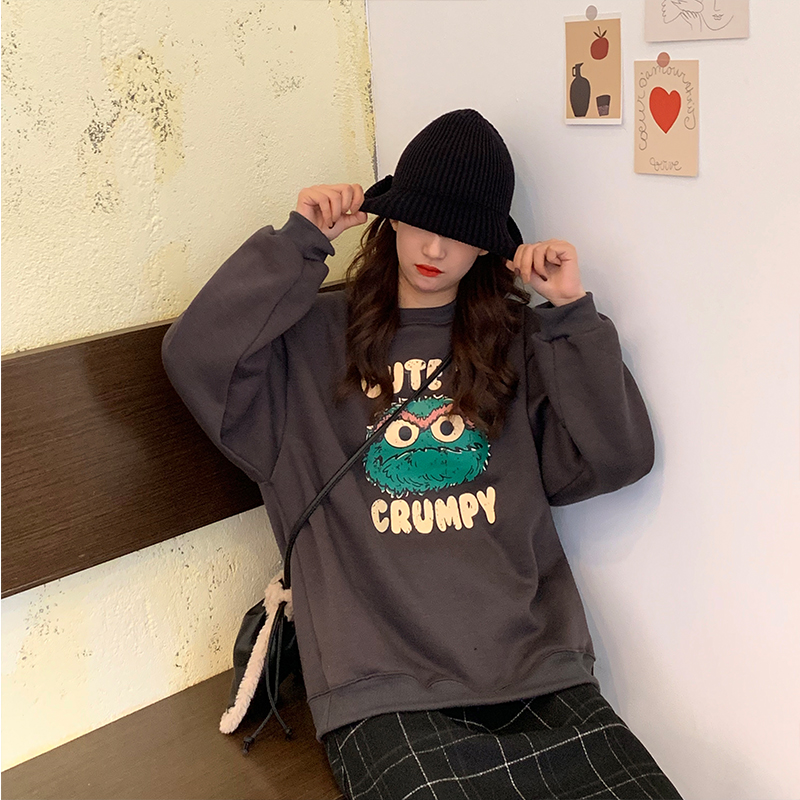Áo Thun Mùa Đông Dáng Rộng In Hình Hoạt Hình Vui Nhộn Phong Cách Hàn Quốc Giản Dị Cho Nữ | BigBuy360 - bigbuy360.vn