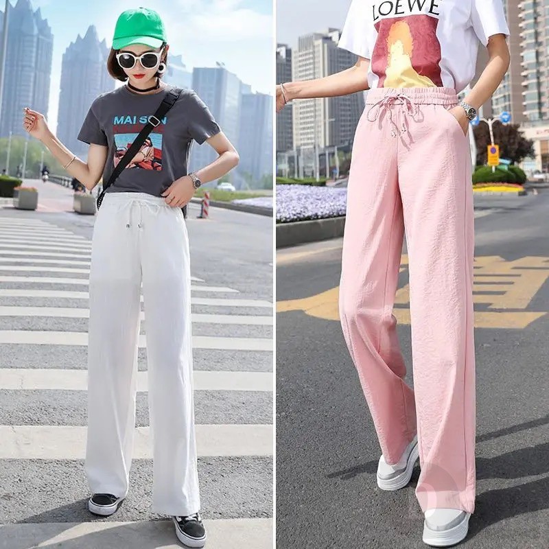 Daduhey Quần ống rộng phong cách trẻ trung cho nữ size S-3Xl
