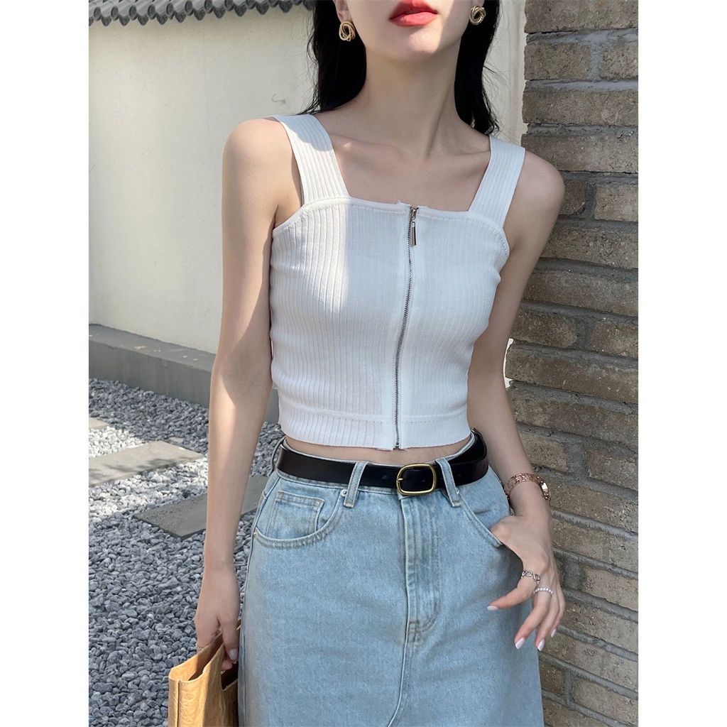 Áo Ống Có Khóa Kéo Phía Trước Thời Trang Mùa Hè Mới