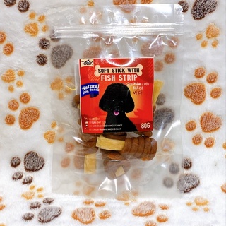 Thức ăn cho chó que mềm cuộn khô cá - 80g cho chó Toby