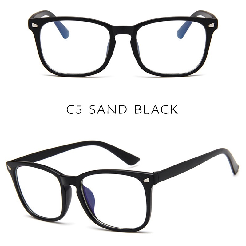 Kính mát gọng vuông chống bức xạ phong cách retro Hàn Quốc