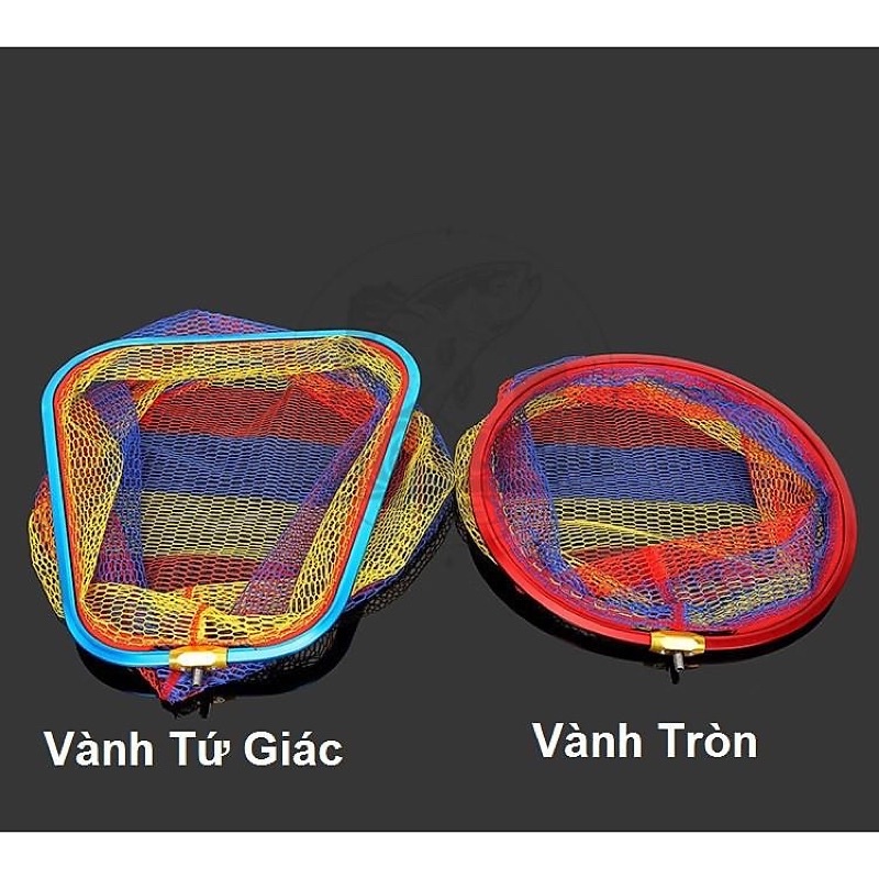 Mặt Vợt Cá Carbon 45cm- 50cm vành tròn, vành tứ giác