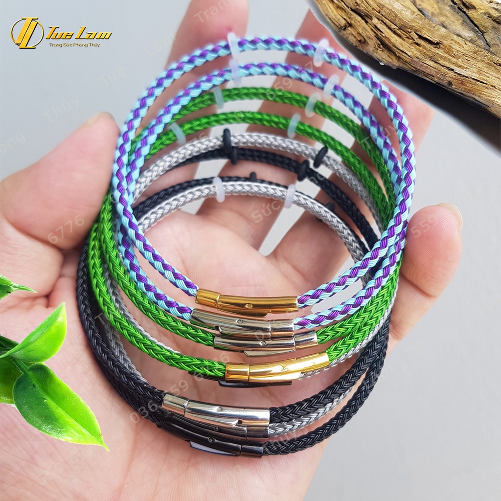 Dây Cáp Khóa Bấm Siêu Bền Đẹp - Màu Đen/Xám/Xanh Lá/Xanh Dương - Dây 3mm Phù Hợp mix charm, phụ kiện, vòng Tay - Tuệ Lâm