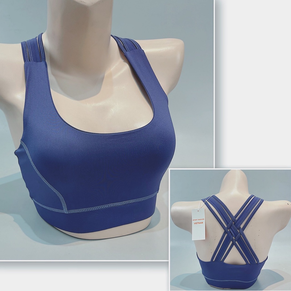 Bra phối 6 dây chất thun co giãn thấm hút mồ hôi nhiều màu sắc - Yoga An Viên