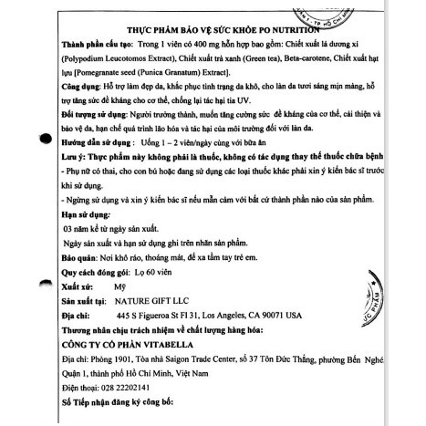 Viên Uống Chống Nắng Nội Sinh SUNSAFE PO Chiết Xuất Từ Quả Lựu Đỏ (hộp 60 Viên) - Drskincare365 | Thế Giới Skin Care
