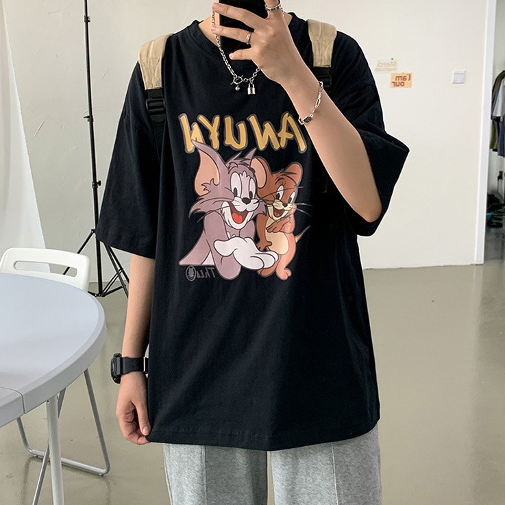[APN34] Áo Thun, Áo Phông Tay Lỡ Nam Unisex Tom and Jerry Tay Lỡ form rộng | BigBuy360 - bigbuy360.vn