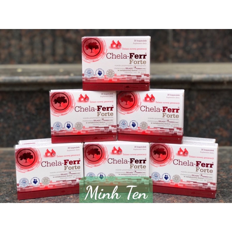 Sắt hữu cơ Chela Ferr Forte 30 viên cho bà bầu dễ hấp thu, không nóng, không táo