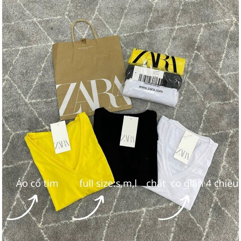 Combo 3 áo thun nữ cổ tim ZR sắc màu chất cotton 4 chiều mềm mịn thấm hút tốt 2022 FIZANO M1.140.1