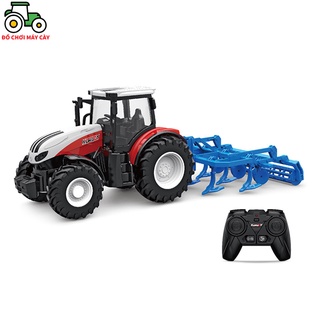 Máy kéo 210 hp_bánh nhỏ + dàn cày - điều khiển từ xa , xe máy cày đồ chơi, xe nông trại, mk16bndc