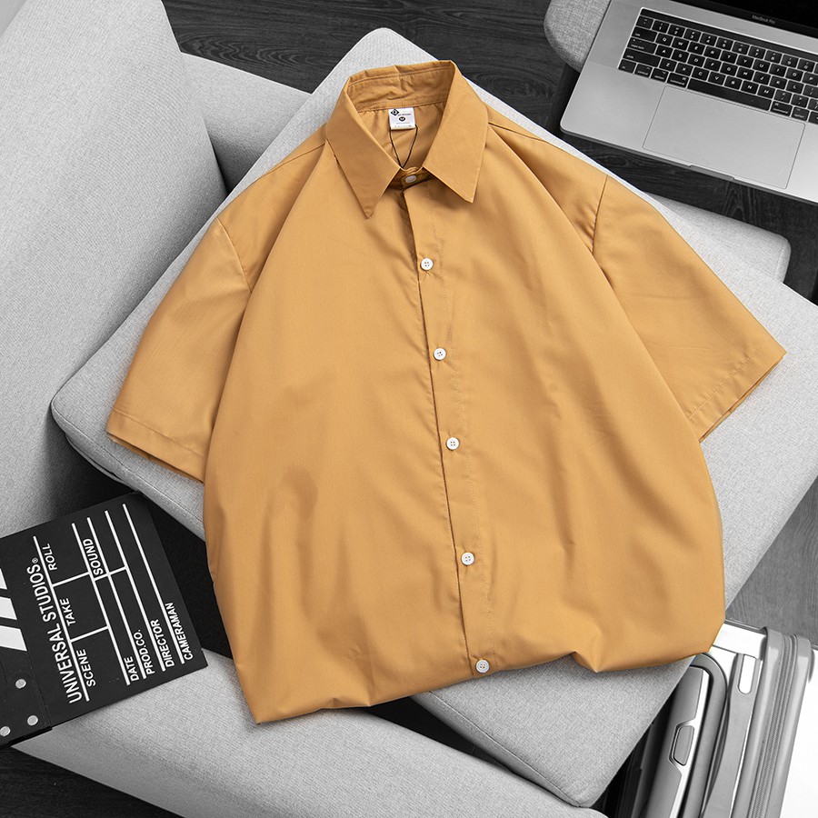 Áo Sơ Mi Nam Tay Ngắn Unisex form Rộng Vải Kate Thoáng Mát QTSM02 | BigBuy360 - bigbuy360.vn