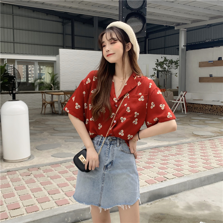 Áo Sơ Mi Voan Tay Ngắn Thời Trang Thoải Mái Cho Nữ