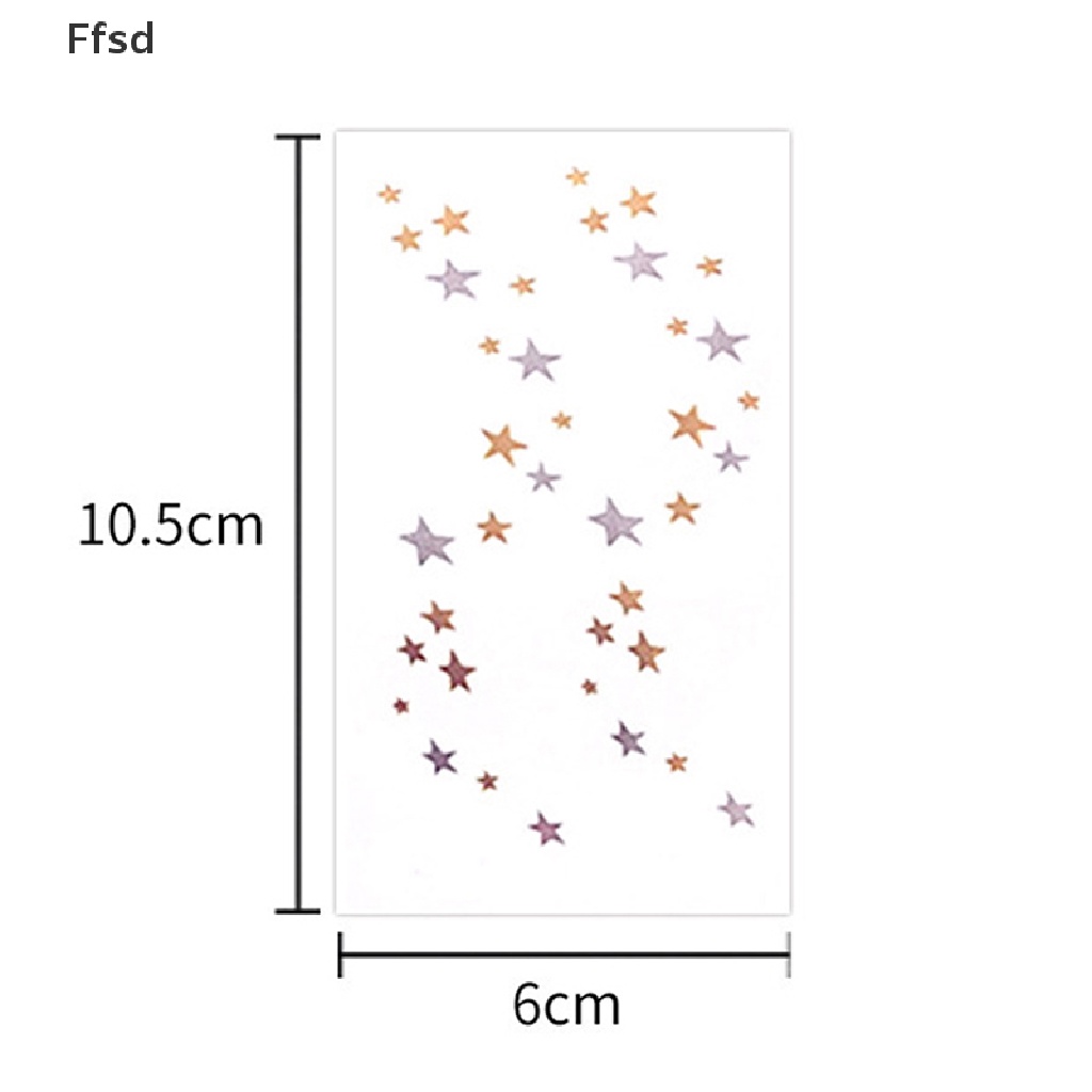 {Ffsd} Hình Xăm Dán Tạm Thời Hình Ngôi Sao Vàng Bạc Quyến Rũ Nghệ Thuật Cho Nữ
