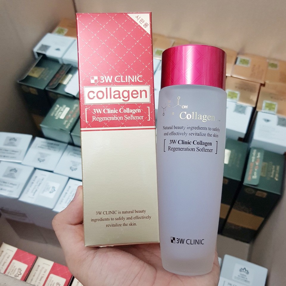 Nước hoa hồng 3W Clinic Collagen Regeneration Softener 150ml Hàn Quốc dưỡng ẩm phục hồi tái tạo da