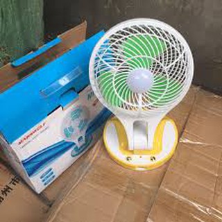 Quạt đèn sạc tích điện mini fan jr 5580 có đèn led