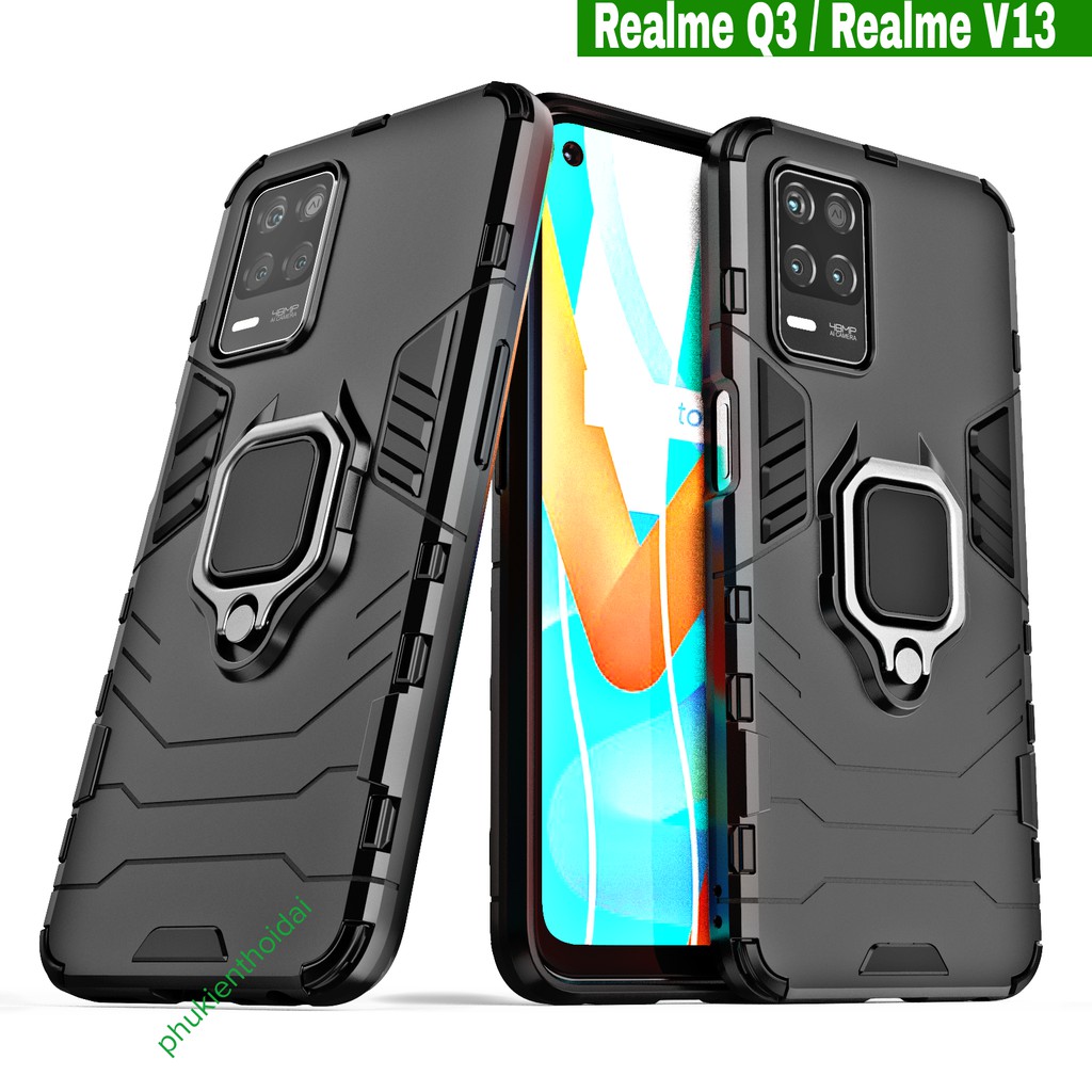 Ốp lưng Oppo Realme 5 Pro / Realme Q / Realme Q3 / Realme v13 chống sốc Iron Man Iring cao cấp siêu bền giá đỡ xem phim