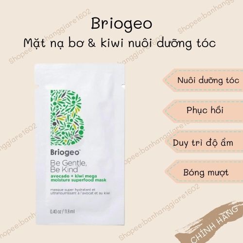 Mặt nạ dưỡng tóc BRIOGEO Be Gentle, Be Kind™ Avocado + Kiwi Mega Moisture Superfoods Hair Mask