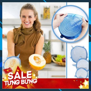 Bọc Thực Phẩm -Bộ 6 Nắp Silicon Đậy Bát Đĩa