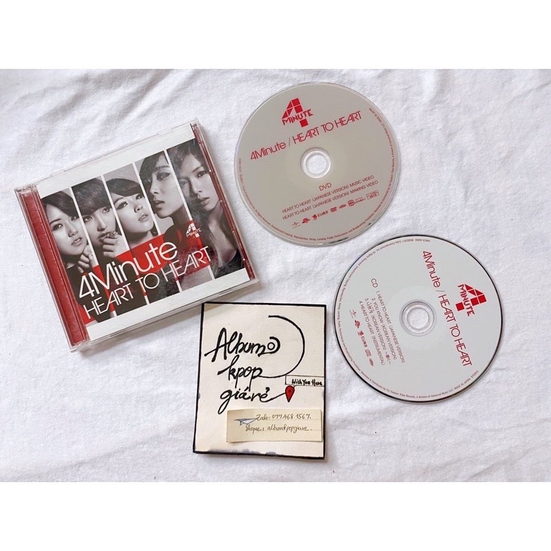 4minute Album Nhật Heart to Heart gồm Cd, dvd và Mini booklet như hình.